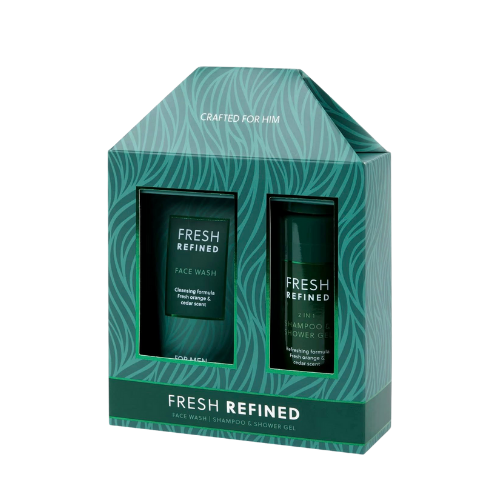 Men’s Care Gift Set – 2 x 150 ml Shower Gel & Shampoo, Fresh Scent, Vegan