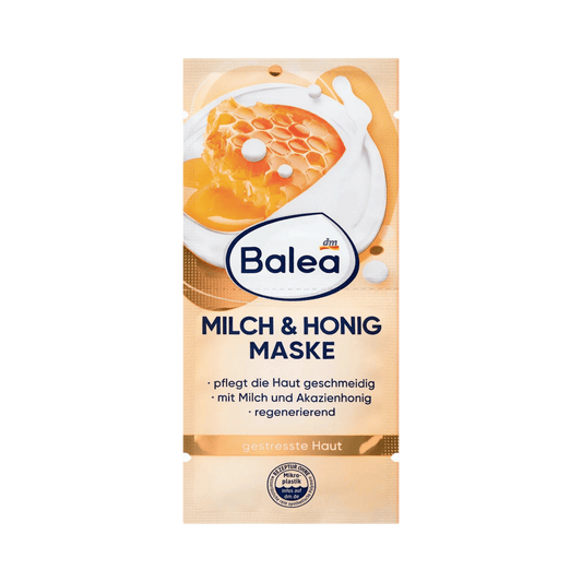 Balea Milk & Honey Face Mask, 16 ml (2x8 ml) – Regenerating & Hydrating