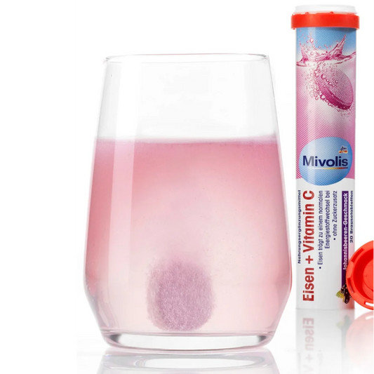 Mivolis Iron + Vitamin C Effervescent Tablets – 20 pcs (82 g)