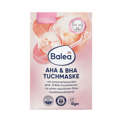 Balea AHA & BHA Sheet Mask – Vegan, Fragrance-Free, 1 Sheet
