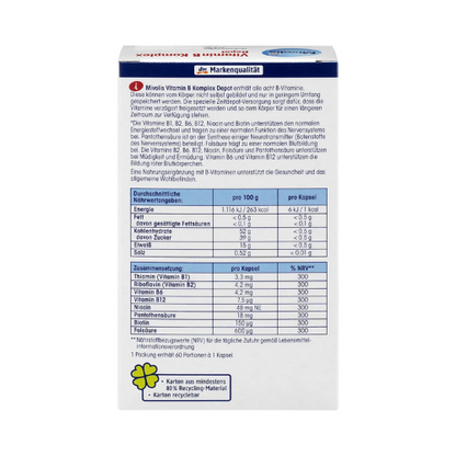 Mivolis Vitamin B-Complex Depot – 8 B Vitamins, Long-Release Capsules