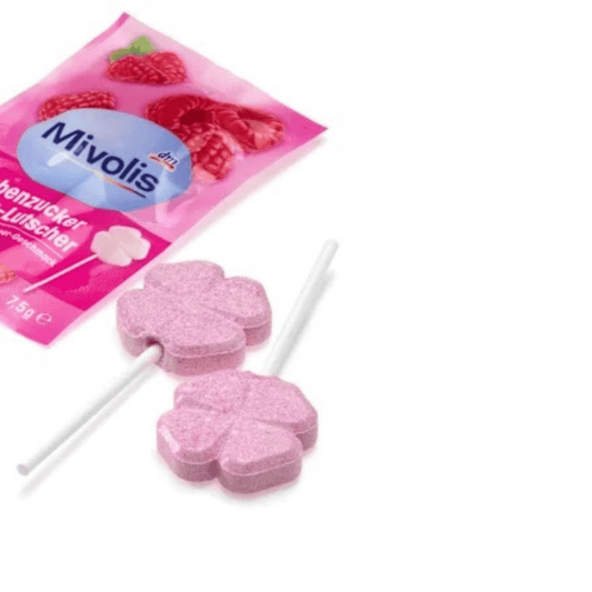 Mivolis Traubenzucker Brause-Lutscher – Himbeere für Kinder, 75 g