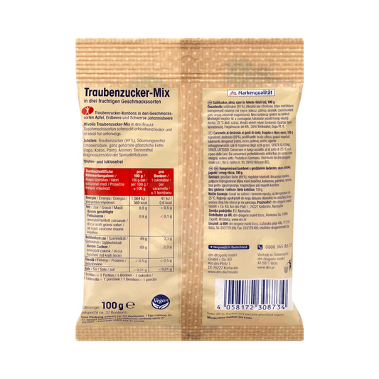 Mivolis Fruit Mix Glucose Candy, 100 g – Vegan, Gluten & Lactose Free