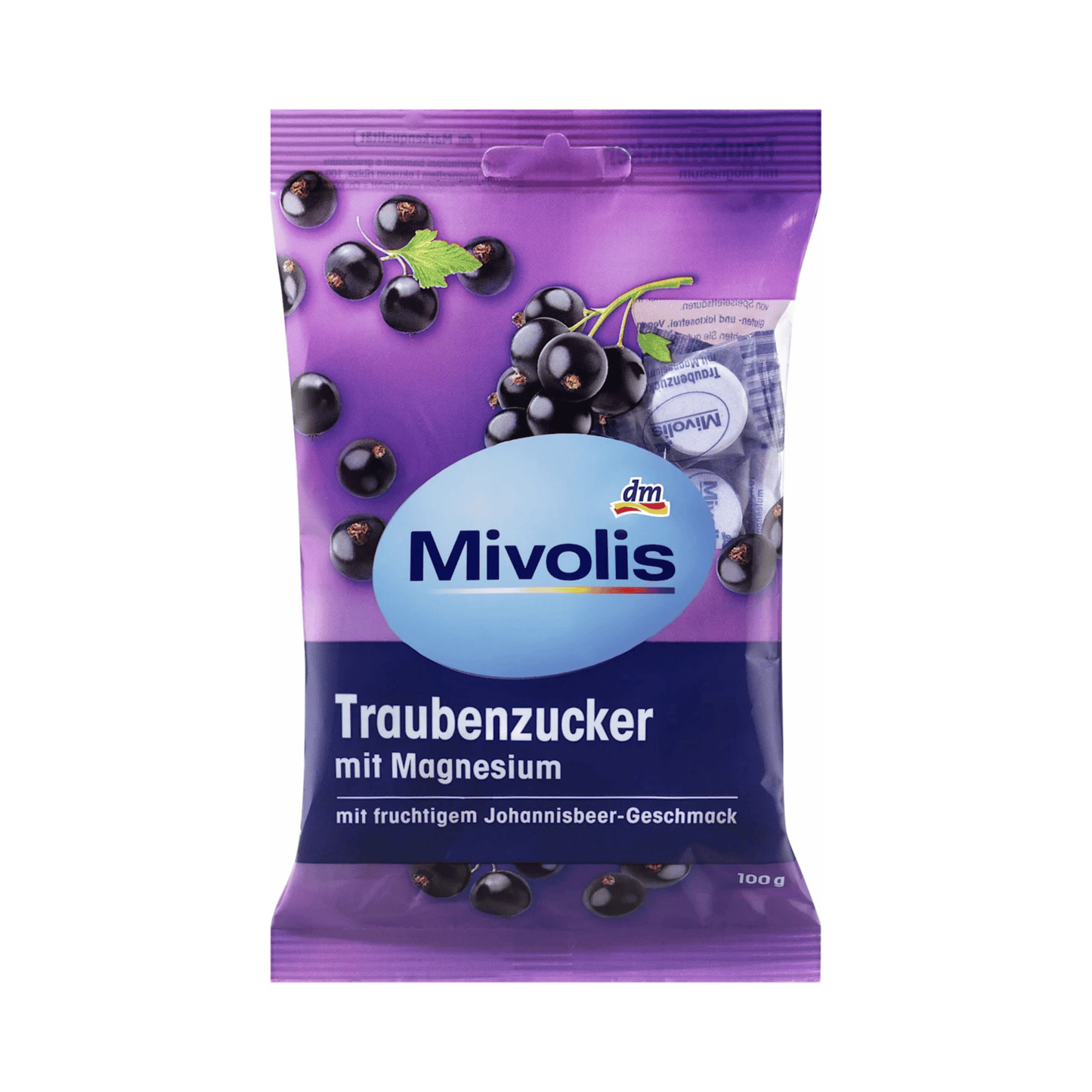 Mivolis fruity and energizing dextrose snack enriched with Magnesium, 100 g