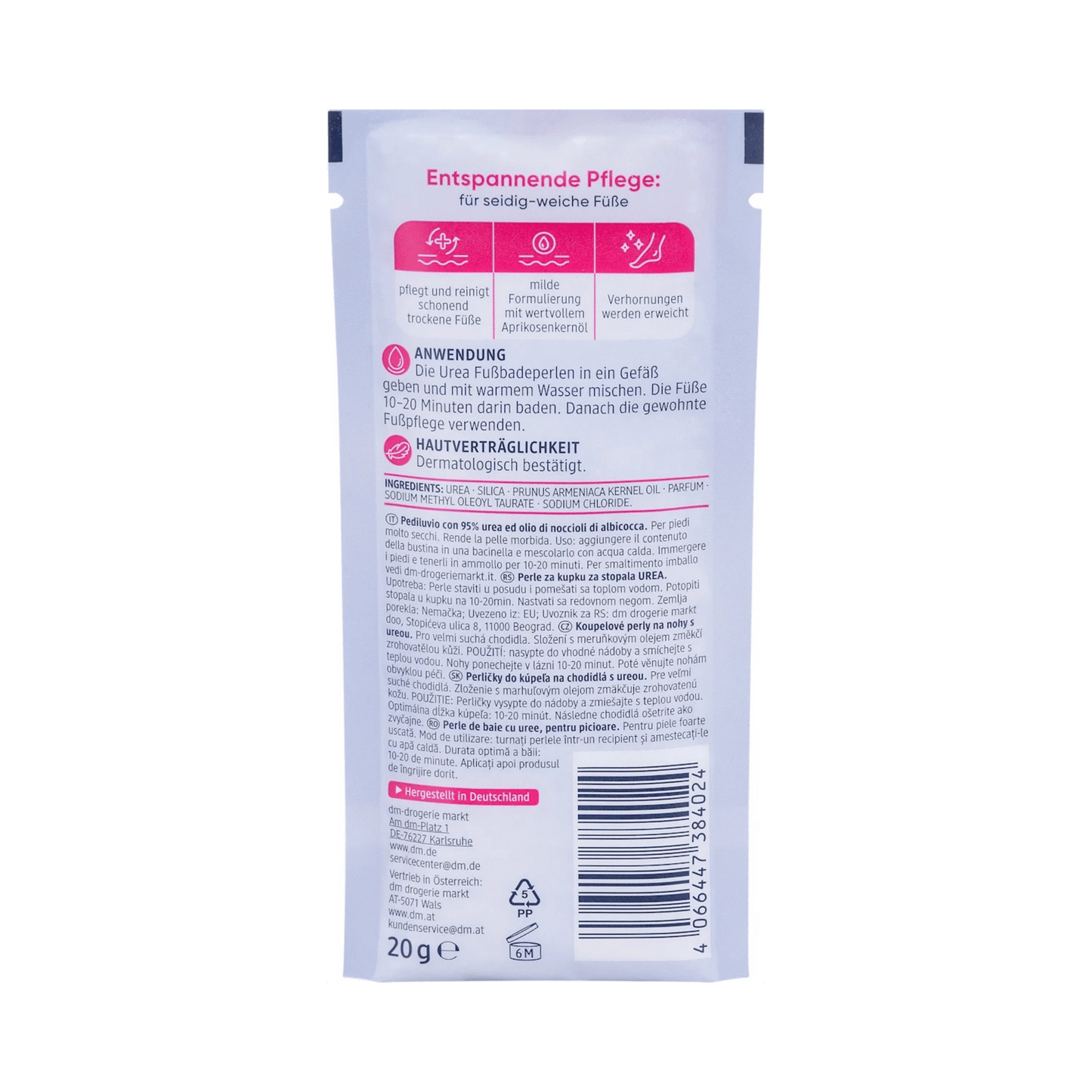 Balea Foot Bath Pearls for Very Dry Feet, 95% Urea – 20 g