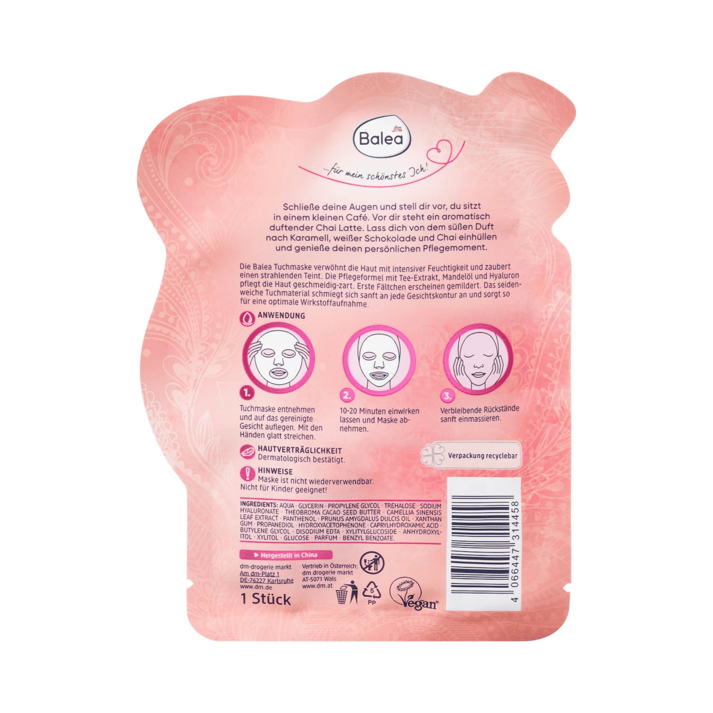 Balea Chai Latte Sheet Mask – 1 Sheet (Limited Edition)