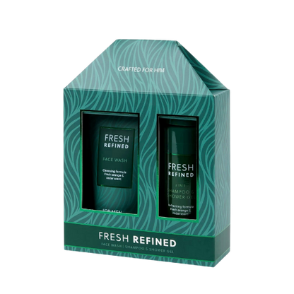 مجموعة هدايا للعناية بالرجال – 2 × 150 مل جل استحمام وشامبو، برائحة منعشة، نباتي