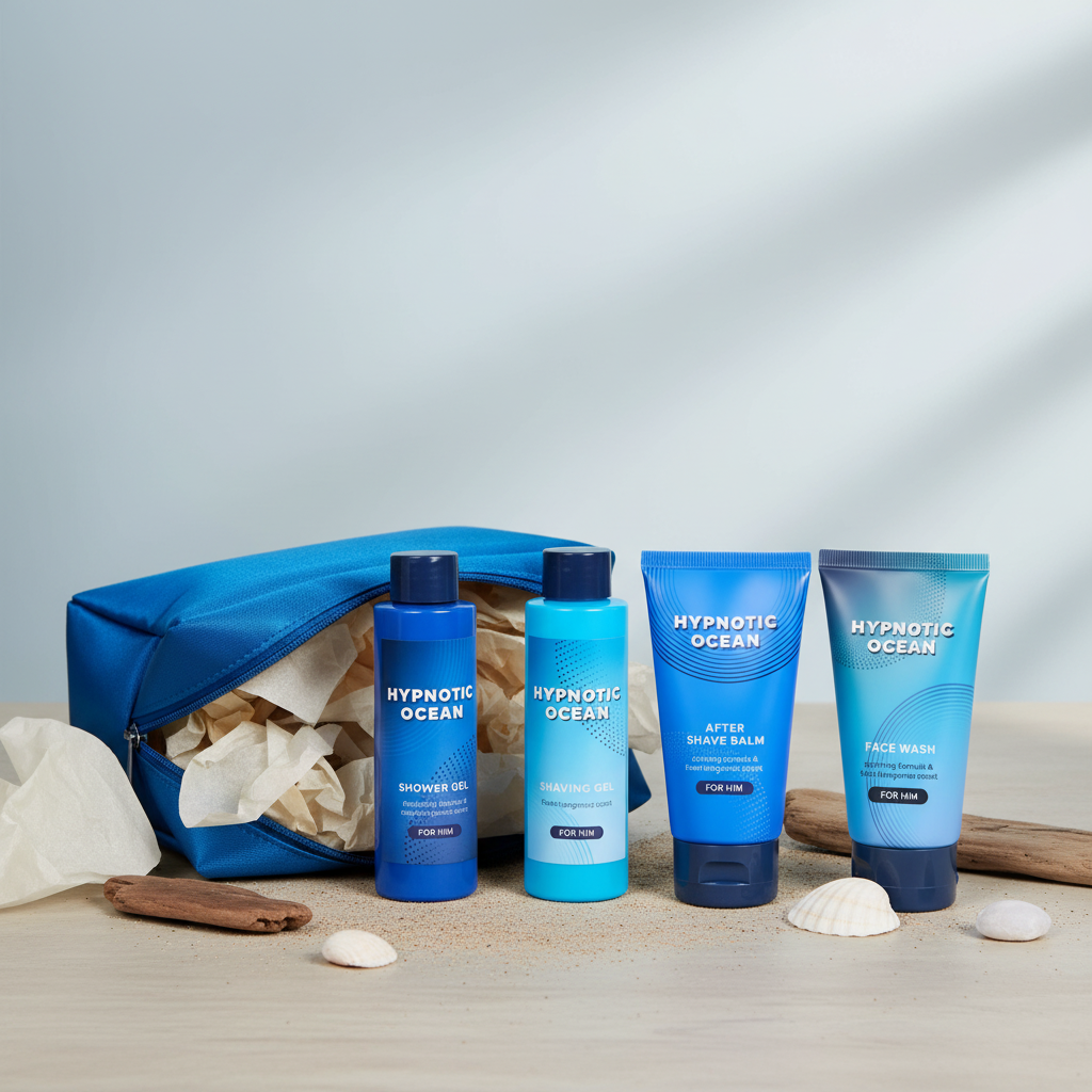 Gift Set “Hypnotic Ocean” – 5-Piece Toiletry Bag