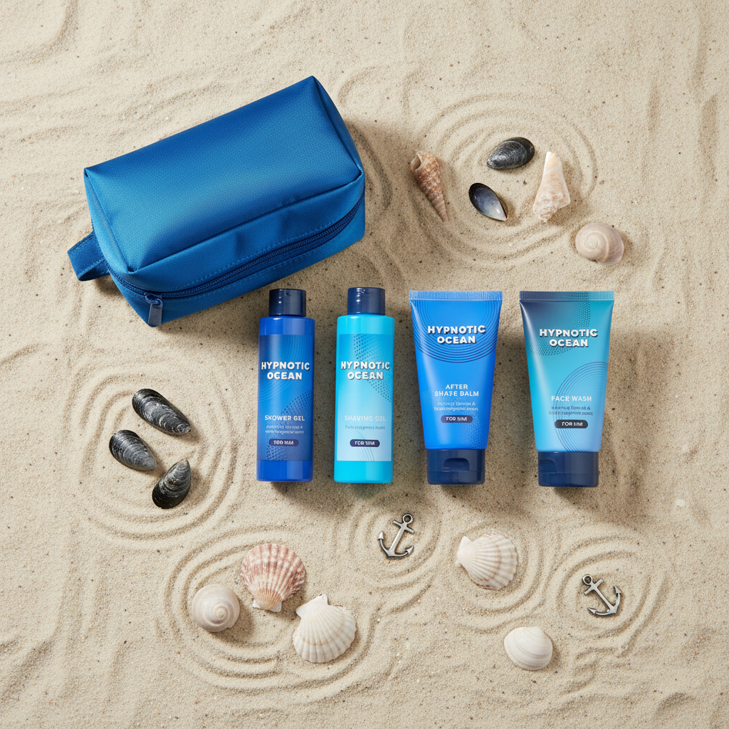 Gift Set “Hypnotic Ocean” – 5-Piece Toiletry Bag